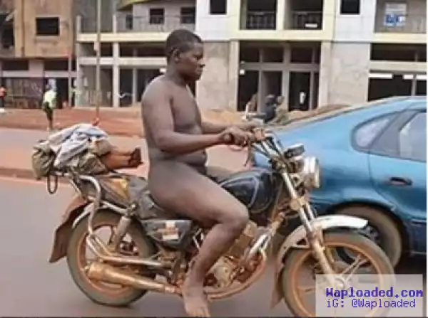 Man Spotted Riding A Bike Unclad On The Highway (Photos)